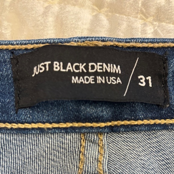 Just Black Dark Blue Flare Jeans with Frayed Hem - Picture 2 of 3